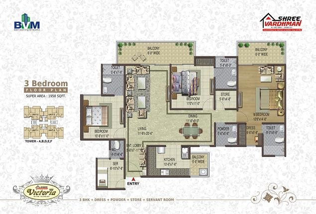 Shree Vardhman Victoria Floor Plan