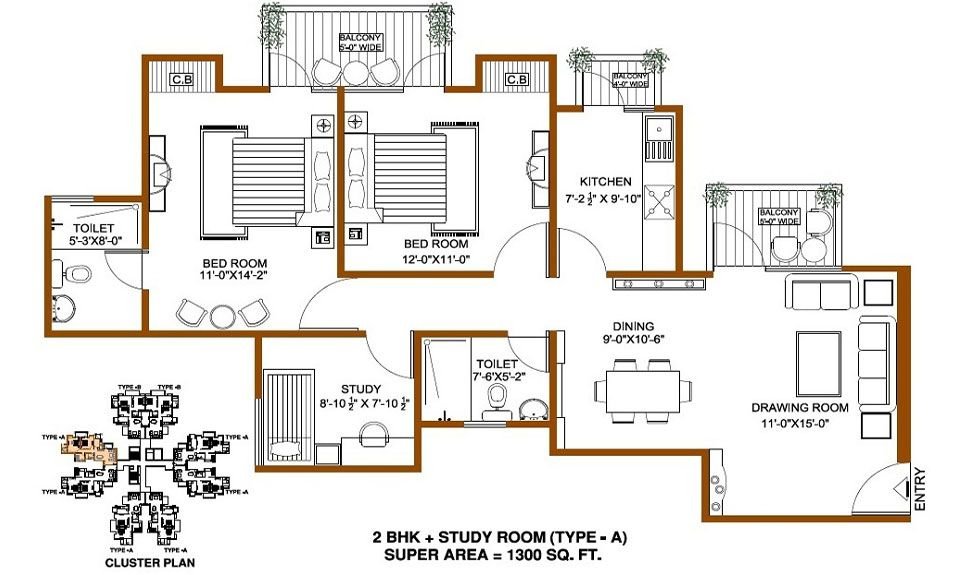 Shree Vardhman Flora Floor Plan