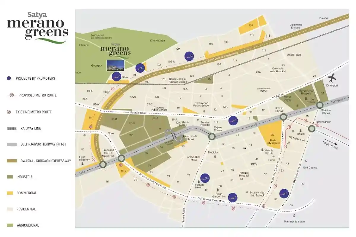 Satya Merano Greens Location Map
