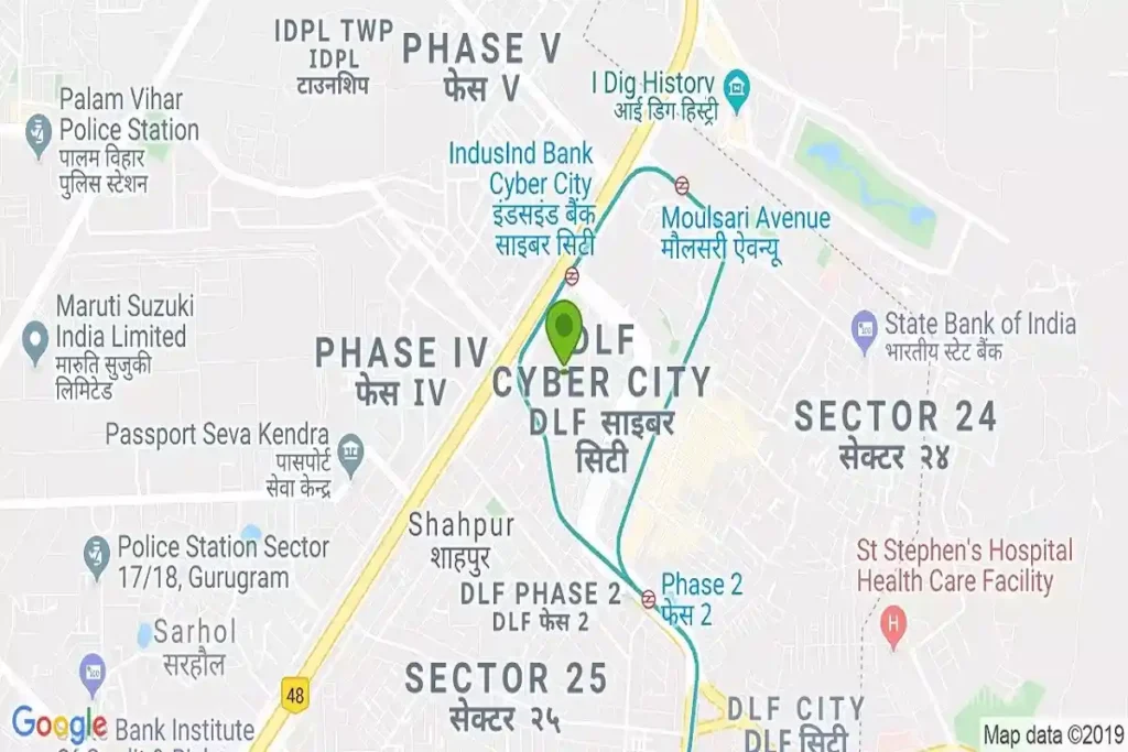 Vatika Triangle Location Map