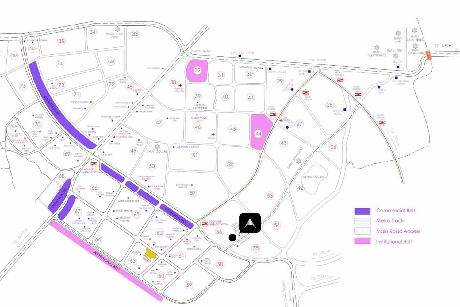 The Address One Location Map