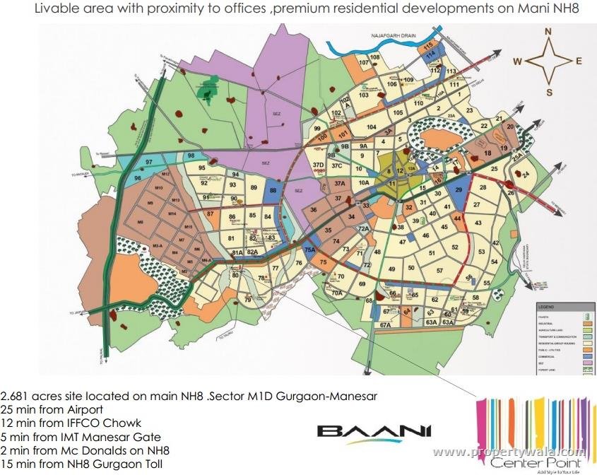 Baani Center Point Location Map