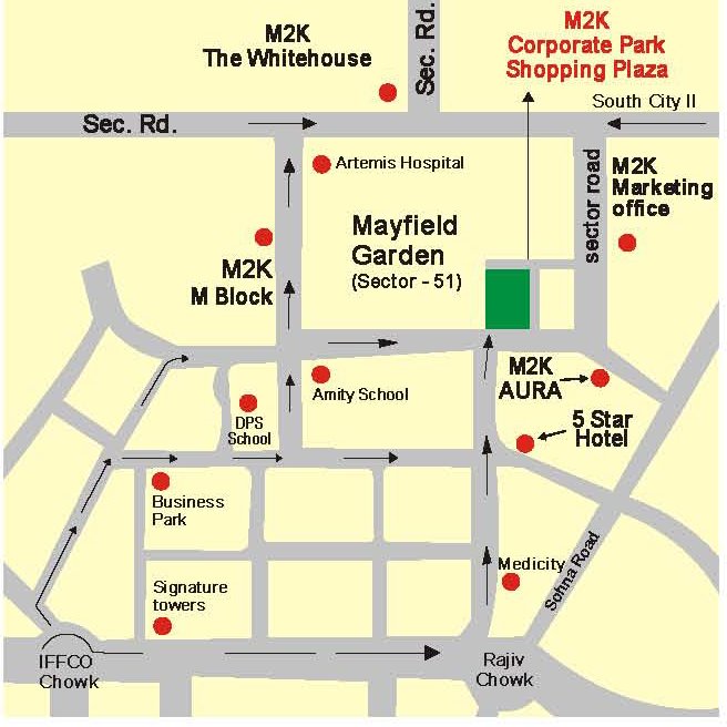 M2K Corporate Park Location Map
