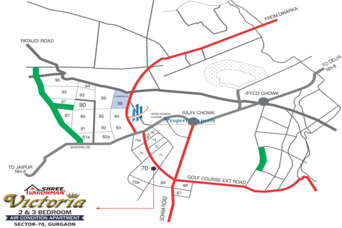 Shree Vardhman Victoria Location Map
